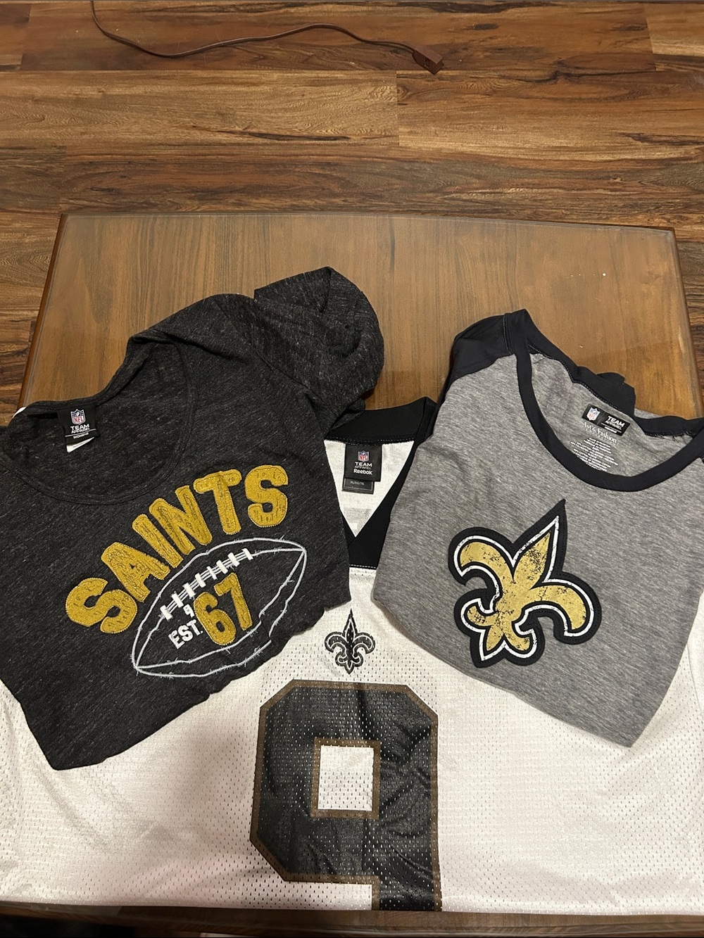 Mitchell & Ness New Orleans Saints Jersey & Tee Set in Black, Gray & White